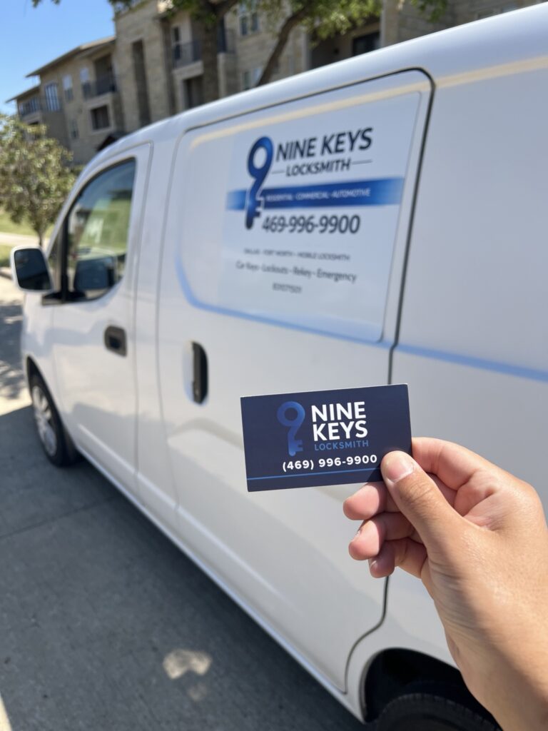 Nine Keys Locksmith mobile service van in Dallas TX